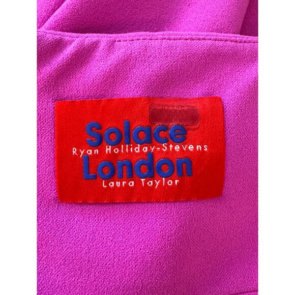 SOLACE LONDON X RTR Designer ~ PROM Pink Sleeveless Maxi Dress Size 12 - Picture 6 of 8